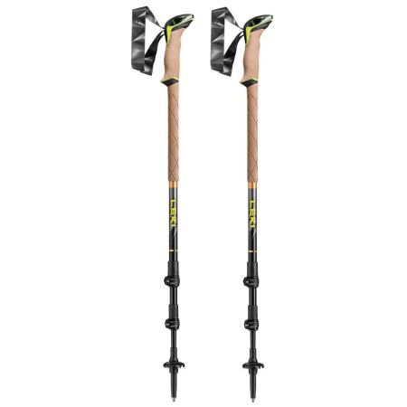 Trekkingstöcke Leki Sherpa schwarz/braun dark anthracite-copper-neonyellow