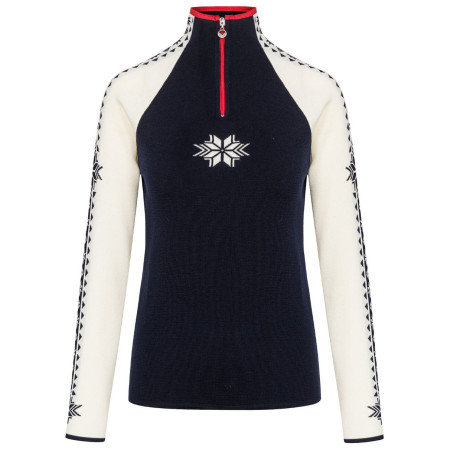 Damenpullover Dale of Norway Geilo Fem Sweater dunkelblau/weiß Navy Offwhite Raspberry