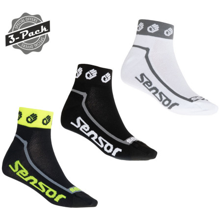 Socken-Set Sensor 3-Pack Race Lite Small Hands schwarz/weiß black, white, yellow