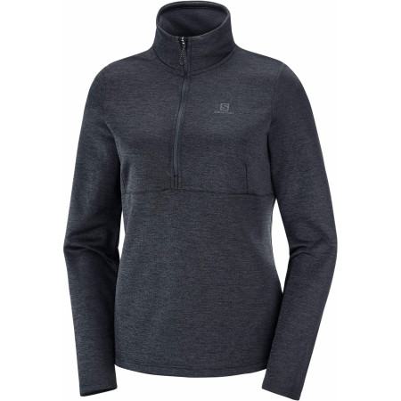 Damen-Sweatshirt Salomon Transition Half Zip W dunkelgrau Black/heather