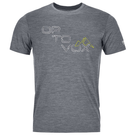 Herren-T-Shirt Ortovox 185 Merino Tangram Logo Ts M grau grey blend