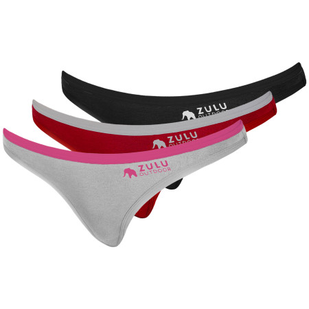 Damen-Brazilian-Slip Zulu Bambus 210 Comfort 3-pack mix1 grey/magenta+wine red/grey+black