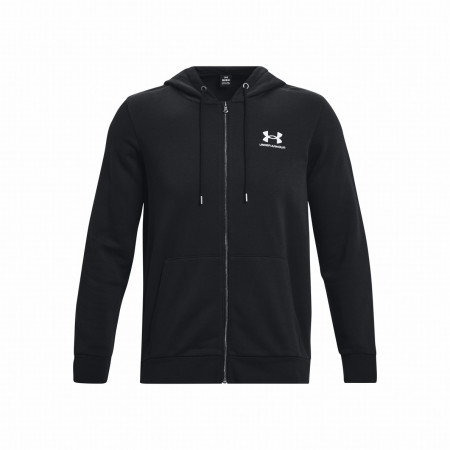 Herren-Sweatshirt Under Armour Essential Fleece FZ Hood schwarz Black/White