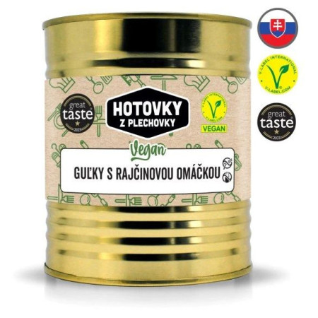 Fertigessen Hotovky z plechovky Fleischbällchen in Tomatensoße VEGAN 800 g