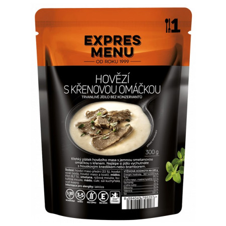 Fertigessen Expres menu Rindfleisch mit Meerrettichsauce