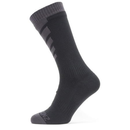 Wasserdichte Socken SealSkinz Waterproof Warm Weather Mid Length grau/schwarz Black/Grey