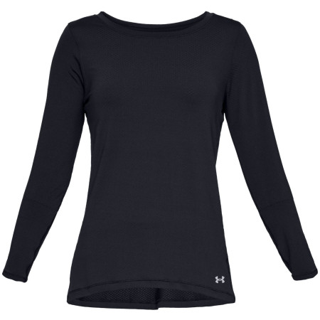 Damen-T-Shirt Under Armour HG Armour Long Sleeve schwarz Black//MetallicSilver