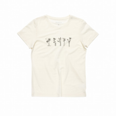 Damen-T-Shirt Devold Classic "Flowers" Tee Wmn weiß White