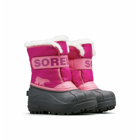 Kinder Winterschuhe Sorel Childrens Snow Commander™ Boot rosa/rot Tropic Pink, Deep Blush