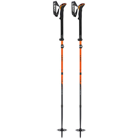 Skialp-Stöcke Leki Sherpa FX Carbon Strong 120 - 140cm rot orange-denimblue