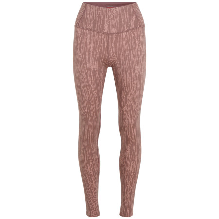 Damen-Leggings Icebreaker Women Merino 260 Tech Vertex High Rise Leggings Delta Lines AOP braun Summit/Blush/J