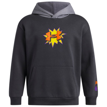 Kinder-Sweatshirt Under Armour UA B Rival FLC Graphics Hd Anthracite grau Anthracite / Titan Gray / Outrageous Orange