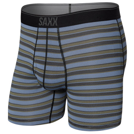 Boxershorts Saxx Quest Quick Dry Mesh Boxer Brief Fly Solar grau solar stripe-twilight