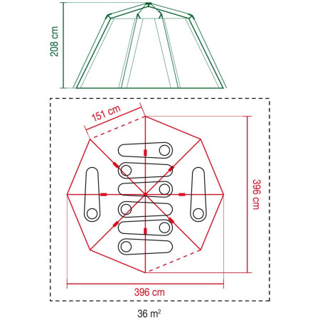 Velký rodinný stan Coleman Cortes Octagon 8