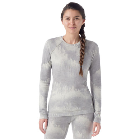 Damen-Funktionsshirt Smartwool W Classic Thermal Merino BL Crew Boxed grau/weiß light gray foggy pines