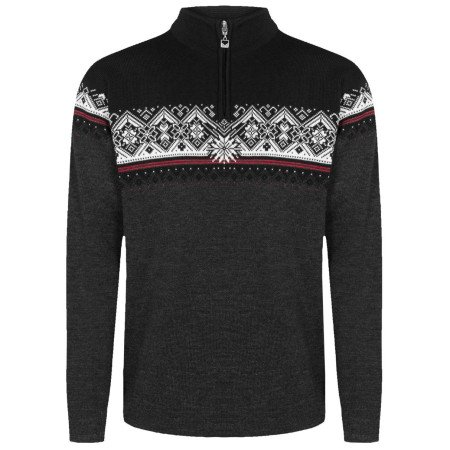 Herrenpullover Dale of Norway Moritz Masc Sweater schwarz Darkcharcoal Raspberry Black