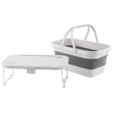 Picknickkorb Easy Camp Cerf Picnic Basket & Table weiß/grau