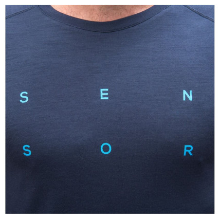 Herren-Funktionsshirt Sensor Merino Blend Typo deep blue