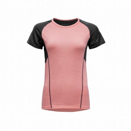 Damen-Funktionsshirt Devold Running Merino 130 T-Shirt Wmn rosa/rot APRICOT