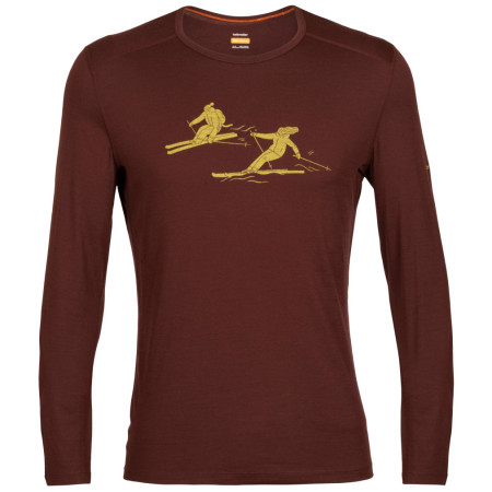 Herren-T-Shirt Icebreaker 200 Oasis LS Crewe Last Run braun espresso