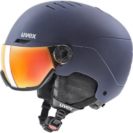 Skihelm Uvex Wanted Visor dunkelblau navy mat