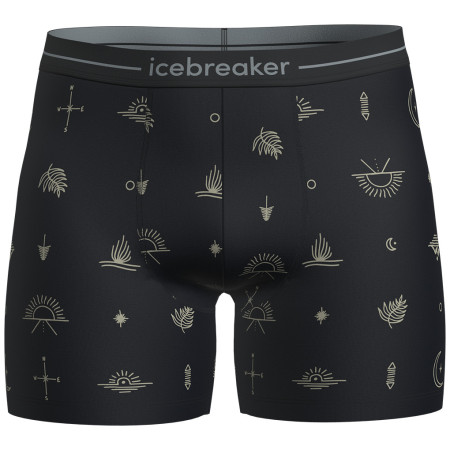 Herren-Boxershorts Icebreaker M Mer 150 Anatomica Boxers Explore More schwarz/beige Black/Aop