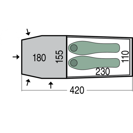 Zelt für 2 Personen Pinguin Storm 2 Duralu