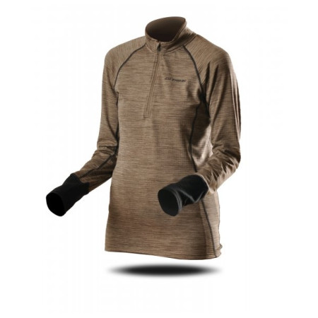 Damen-Sweatshirt Trimm Clinic Lady grün lite khaki/grey melange