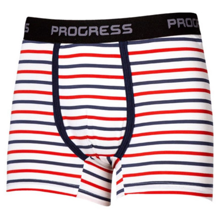 Herren-Boxershorts Progress OS KASPAR 24NT weiß/rot TricolorStrips