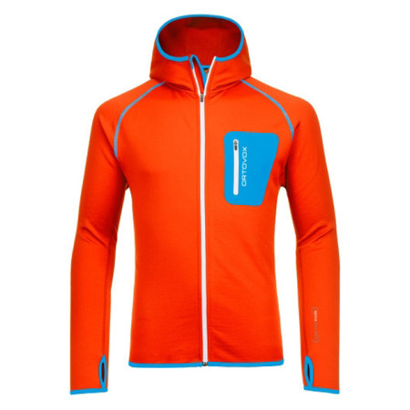 Herren-Sweatshirt Ortovox Merino Fleece Hoody orange CrazyOrange