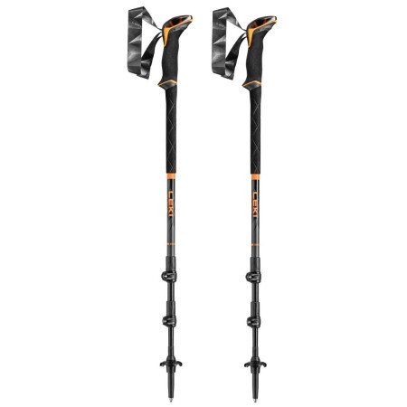 Trekkingstöcke Leki Sherpa Lite schwarz/orange neonorange-black-denimblue