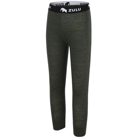 Kinderunterhose Zulu Merino 160 grün dark green melange