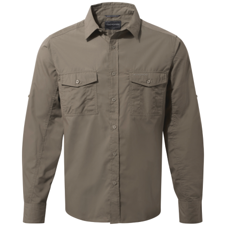 Herrenhemd Craghoppers Kiwi Long Sleeved Shirt braun Pebble