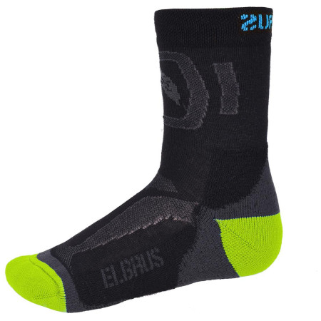 Kindersocken Elbrus Kabru JR schwarz/grün Black/DarkGrey/Turquise/AppleGreen
