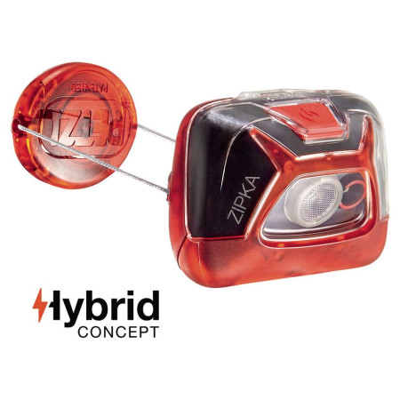 Stirnlampe - ausgestellt Petzl Zipka rot