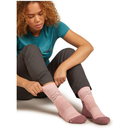 Damensocken Icebreaker Women Merino Hike+ Medium Crew Across the Peaks