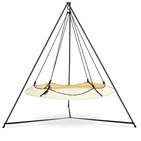 Schaukel Hamaka.eu Hangout Pod SET schwarz/beige krémová /černá lana