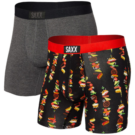 Boxershorts Saxx Vibe Boxer Brief 2Pk grau stacked/graphite heather