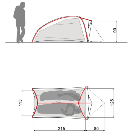 Ultraleichtes Zelt für 2 Personen Vaude Ultralight Hogan 2P