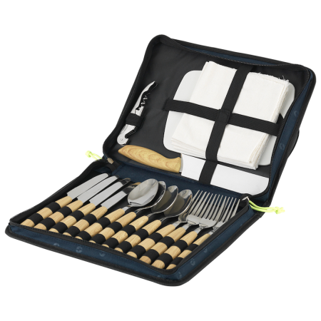 Besteckset Outwell Morella Picnic Cutlery Set braun/silber Blue