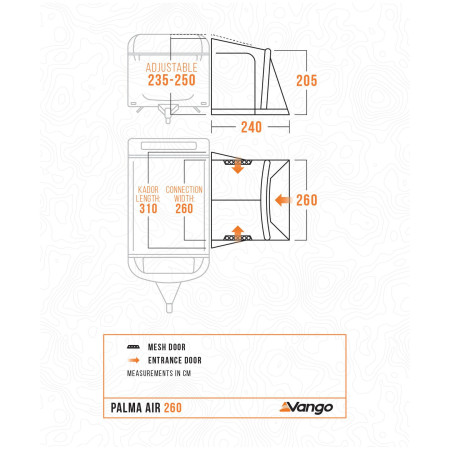 Vorzelt für Wohnwagen Vango Palma Air 260