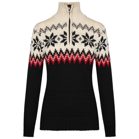 Damenpullover Dale of Norway Myking Fem Sweater schwarz Black Raspberry Offwhite