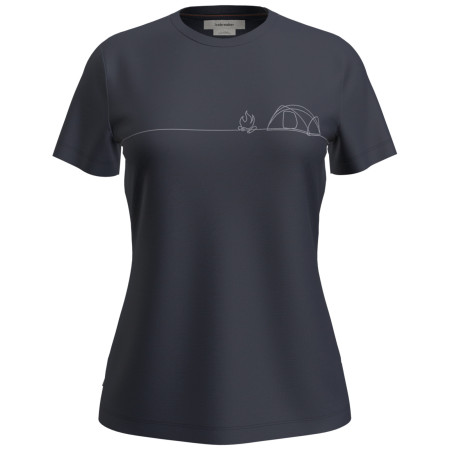 Damen-Funktionsshirt Icebreaker W Mer 150 Tech Lite SS Tee Single Line C dunkelblau Midnight Navy