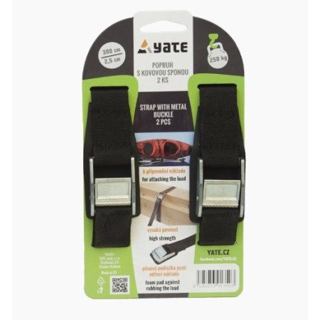 Gurt Yate s kovovou sponou 2,5x300 schwarz