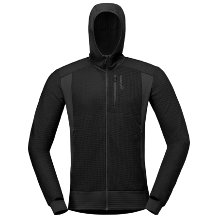 Herren Funktions-Sweatshirt Norrona falketind Alpha120 Zip Hood schwarz Caviar Black