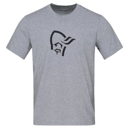 Herren T-Shirt Norrona 29 cotton viking T-shirt grau Grey Melange/Caviar Black