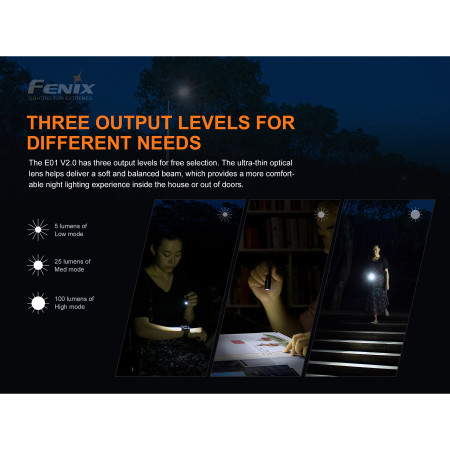 Taschenlampe Fenix E01 V2.0 black