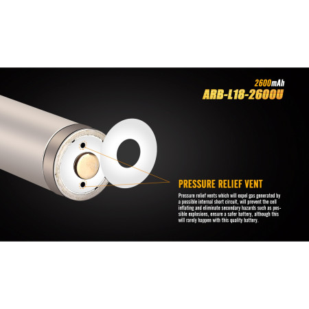 Wiederaufladbare Batterien Fenix 18650 2600 mAh USB Li-ion