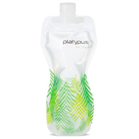Wasser Faltflasche Platypus Soft Bottle 1,0L Closure weiß/grün Trees
