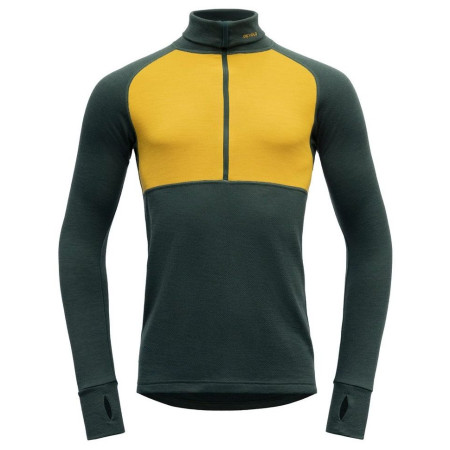 Herren-Rollkragenpullover Devold Expedition Man Zip Neck gelb/grün Woods/Arrowwood